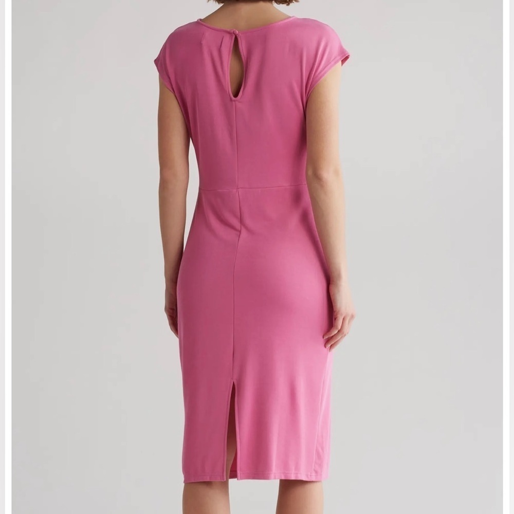 Nordstrom Rack Pink Side Knot Modal Blend Midi Dress NWT Plus Size 2X - Picture 2 of 2